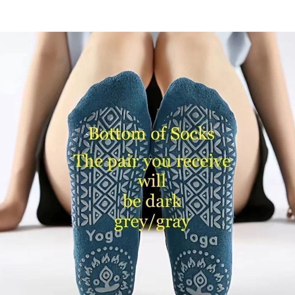 YOGA SOCKS WITH NON SLIP GRIPS COTTON PILATES SOCKS NON SKID PURE BARRE SOCKS